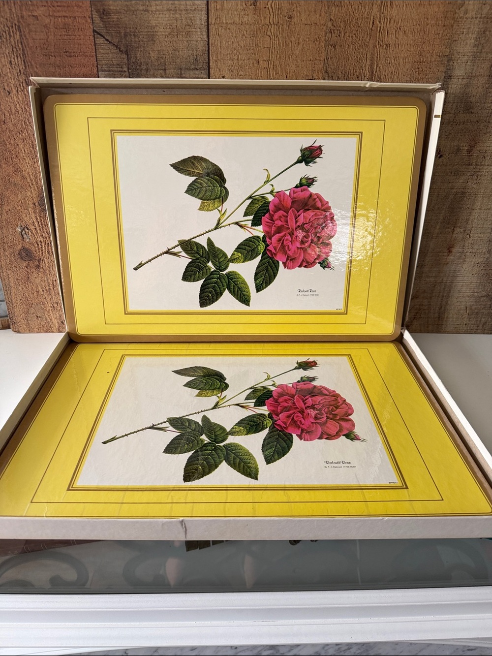 Vintage Botanical Placemats Rose Redouťe by P. J. Redouťe~Set of 3